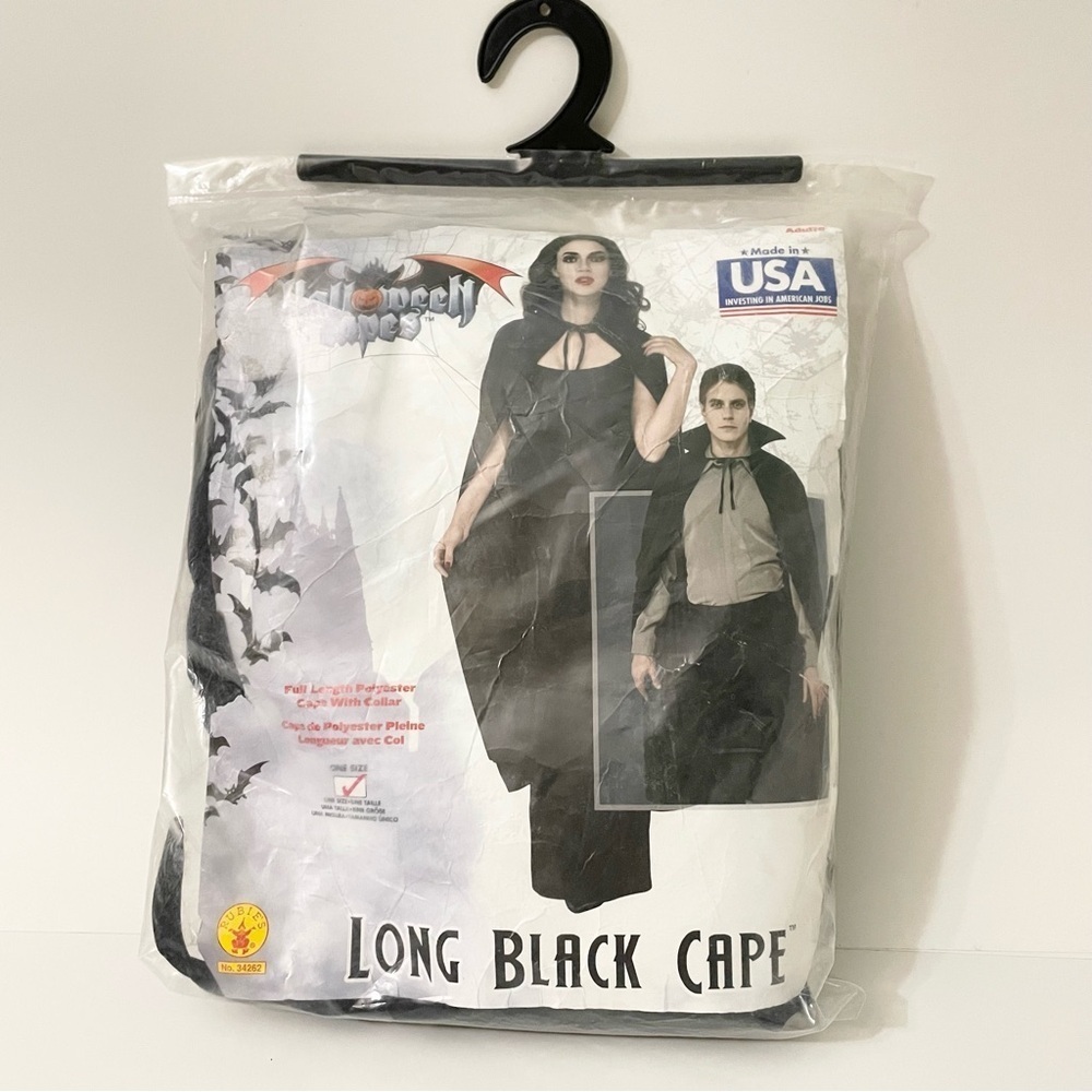 Rubies Long Black Cape Costume Halloween One Size